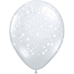 5 ''  Balloon Diamond Clear Star white